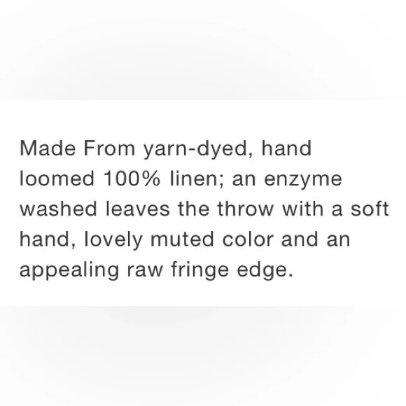 roost washed linen throw blanket w/raw fringe edge in “raisin”-NWT - Picture 2 of 5